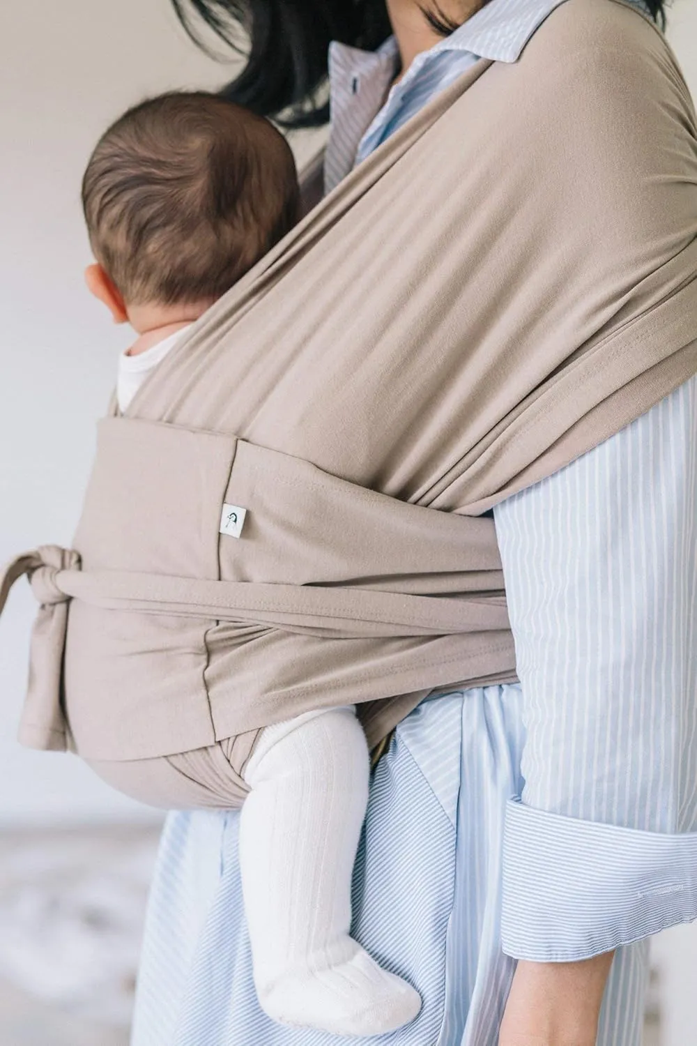 Konny Original Baby Carrier SoftBreeze Luxury Carrier Wrap, Easy to Wear Baby Wrap Carrier, Perfect Essentials Cloths for Newborn Babies up to 44 lbs, (Beige, 2XS)