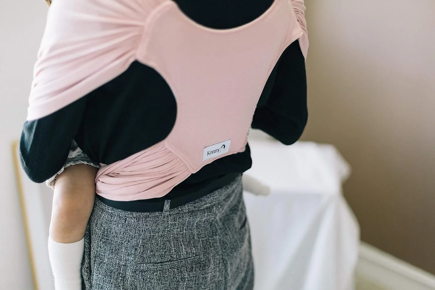 Konny Original Baby Carrier SoftBreeze Luxury Carrier Wrap, Easy to Wear Baby Wrap Carrier, Perfect Essentials Cloths for Newborn Babies up to 44 lbs, (Pink, XL)