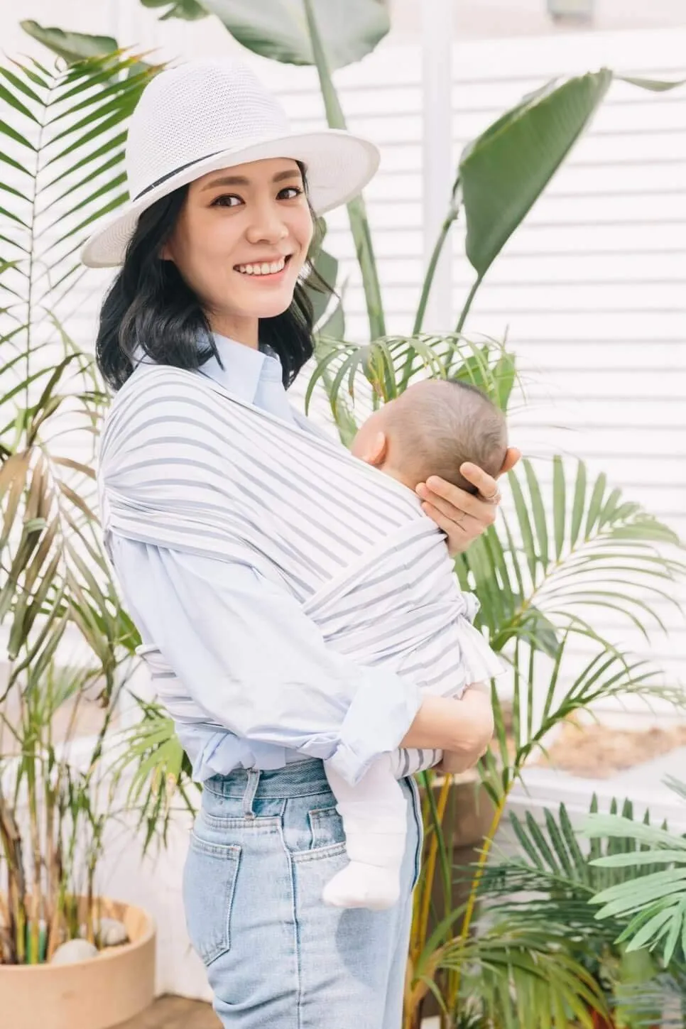 Konny Original Baby Carrier SoftBreeze Luxury Carrier Wrap, Easy to Wear Baby Wrap Carrier, Perfect Essentials Cloths for Newborn Babies up to 44 lbs, (Stripe, 5XL)
