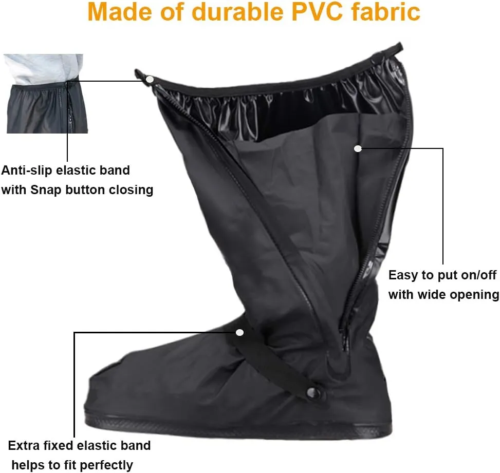 KRATARC Water-Resistant Shoes Covers Foldable Rain Boot Reflective Snow for Men Women Outdoor Cycling Walking Hiking
