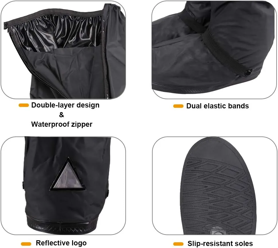 KRATARC Water-Resistant Shoes Covers Foldable Rain Boot Reflective Snow for Men Women Outdoor Cycling Walking Hiking
