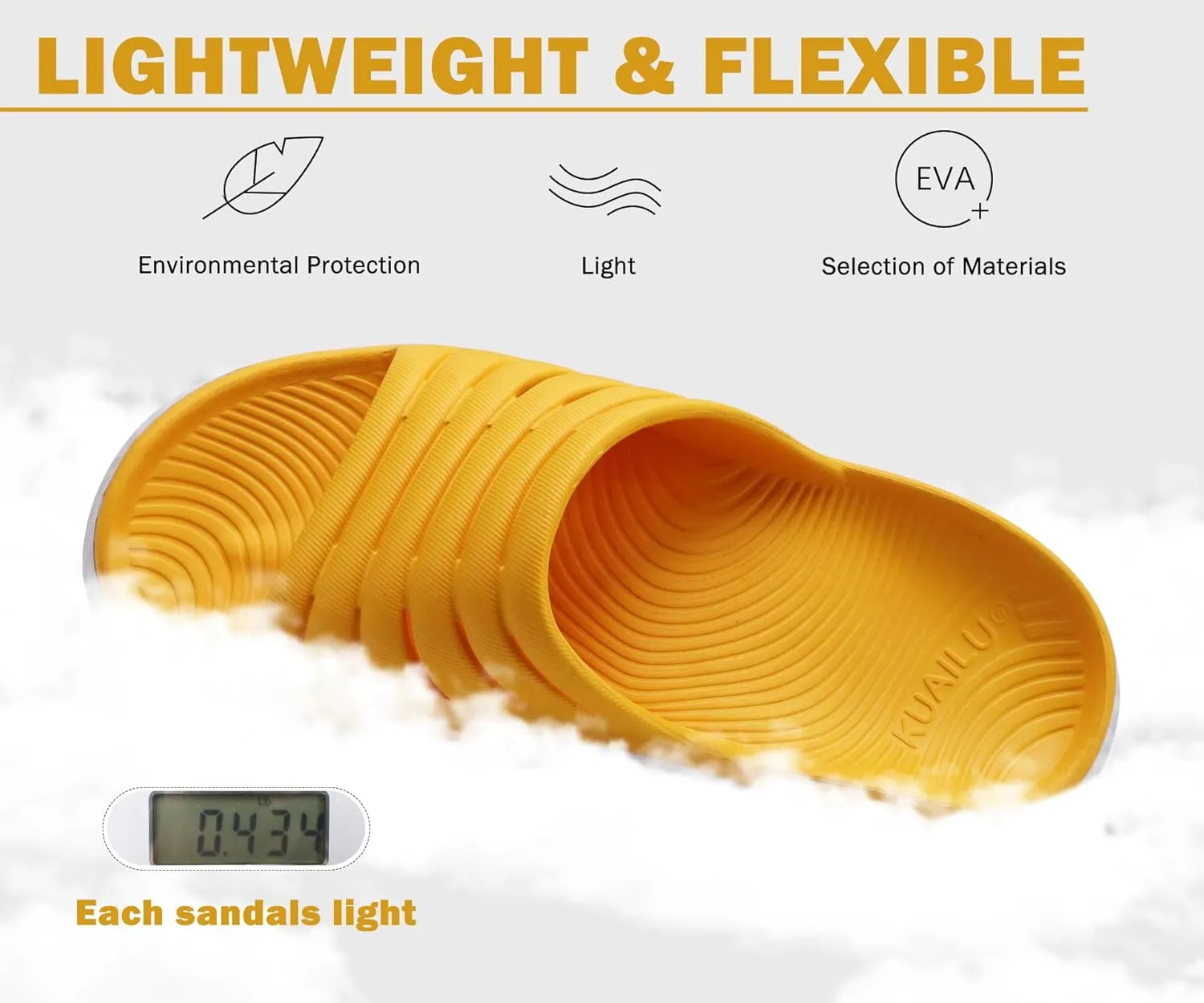 KuaiLu Womens Recovery Sandals With Comfortable Plantar Fasciitis Support,Ladies Orthotic Open Toe Sport Slides Thick Cushion Reduces Stress on Feet,Joints & Back Post-Exercise