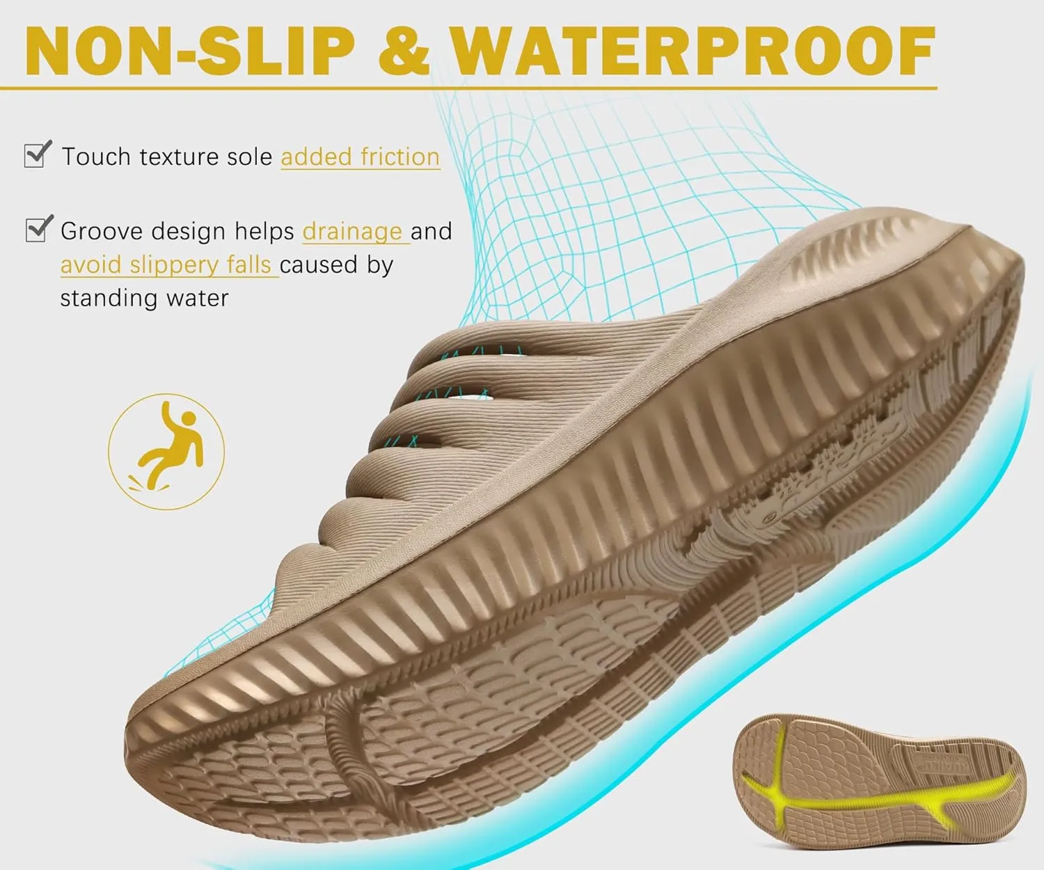 KuaiLu Womens Recovery Sandals With Comfortable Plantar Fasciitis Support,Ladies Orthotic Open Toe Sport Slides Thick Cushion Reduces Stress on Feet,Joints & Back Post-Exercise