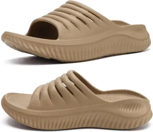 KuaiLu Womens Recovery Sandals With Comfortable Plantar Fasciitis Support,Ladies Orthotic Open Toe Sport Slides Thick Cushion Reduces Stress on Feet,Joints & Back Post-Exercise