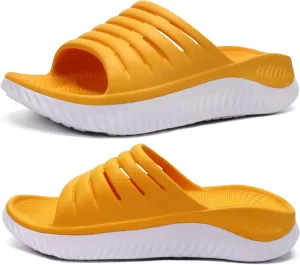 KuaiLu Womens Recovery Sandals With Comfortable Plantar Fasciitis Support,Ladies Orthotic Open Toe Sport Slides Thick Cushion Reduces Stress on Feet,Joints & Back Post-Exercise