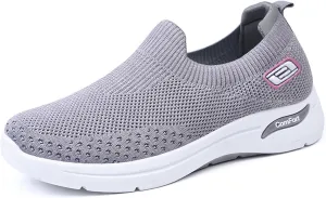 Kubbon Slip On Shoes Women Woven Orthopedic Breathable Soft Shoes with Arch Support Casual Non Slip Low Top Tennis Sneakers Comfortable Walking Workout Sneaker