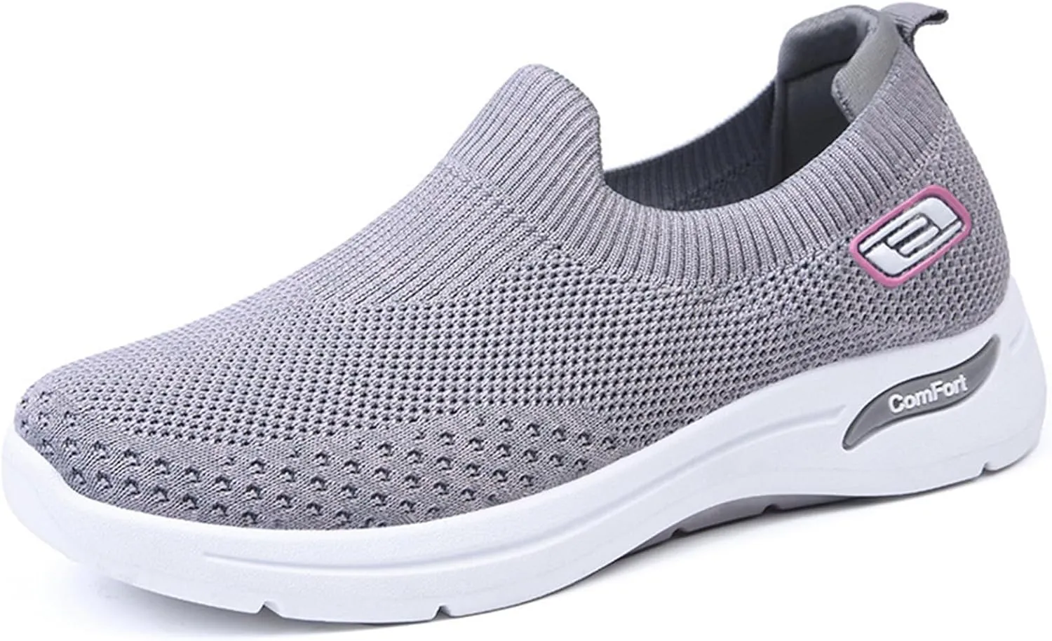 Kubbon Slip On Shoes Women Woven Orthopedic Breathable Soft Shoes with Arch Support Casual Non Slip Low Top Tennis Sneakers Comfortable Walking Workout Sneaker