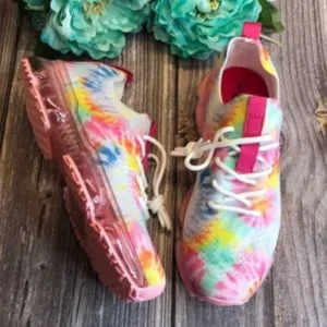 La Sheelah Bubble Air Cushion Lace Up Knitted multi-Color (Tie-Died) Sneaker 6M