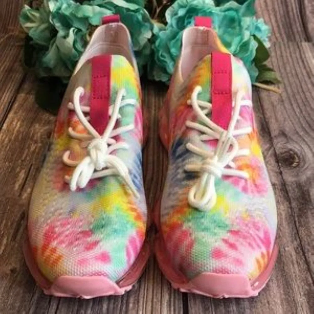 La Sheelah Bubble Air Cushion Lace Up Knitted multi-Color (Tie-Died) Sneaker 6M
