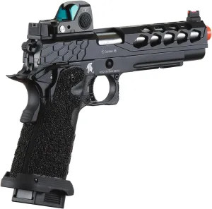 Lancer Tactical STRYK Hi-Capa 5.1 Gas Blowback Airsoft Pistol with Red Dot Mini Sight (Black)