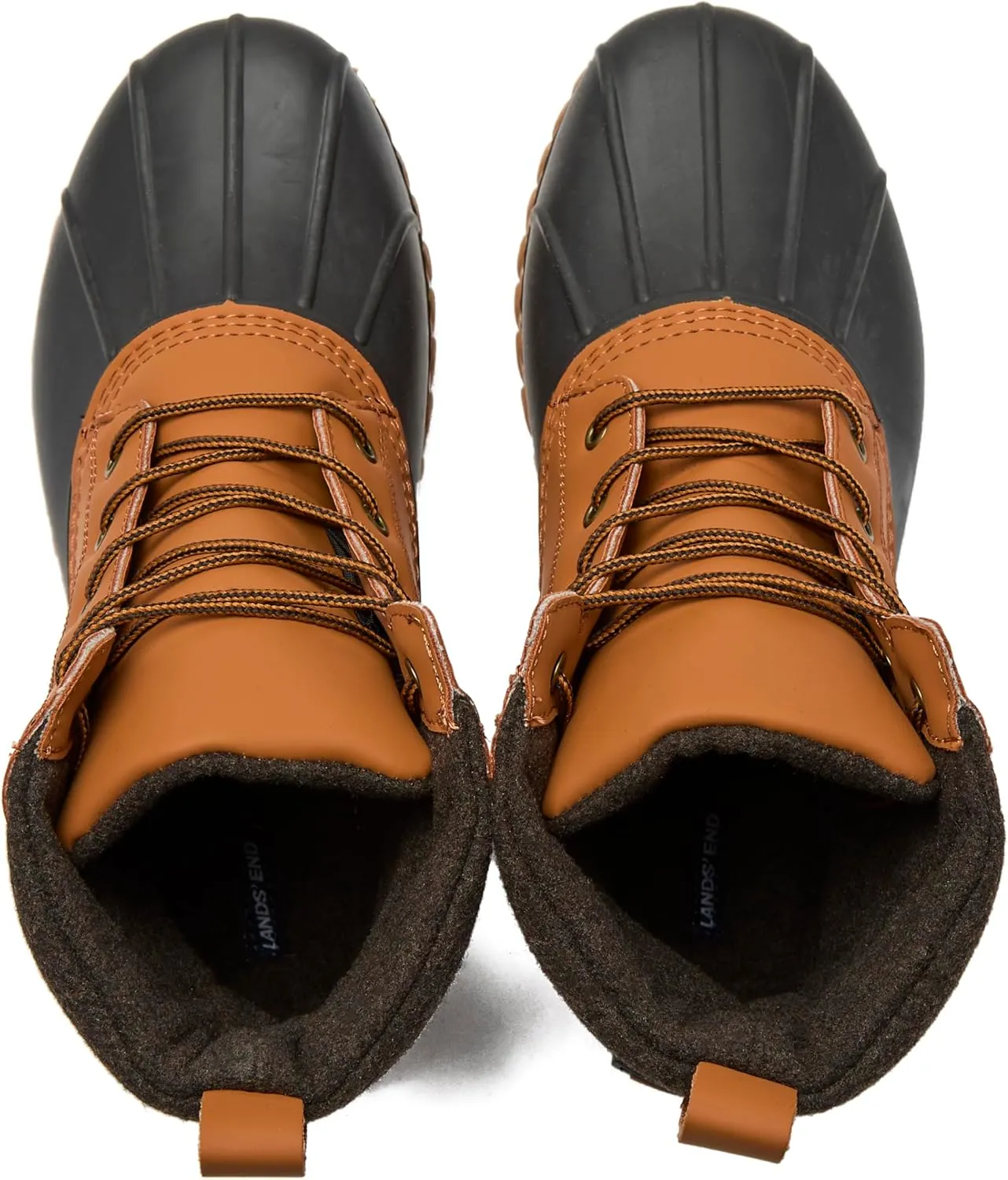 Lands' End Dakota Waterproof Boots for Men - Insulated Warm Mens Duck Boots, Black or Brown, Size 7 to 15, Medium and Extra Wide Width - Winter, Snow or Rain Boots Men