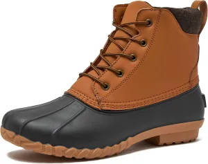 Lands' End Dakota Waterproof Boots for Men - Insulated Warm Mens Duck Boots, Black or Brown, Size 7 to 15, Medium and Extra Wide Width - Winter, Snow or Rain Boots Men