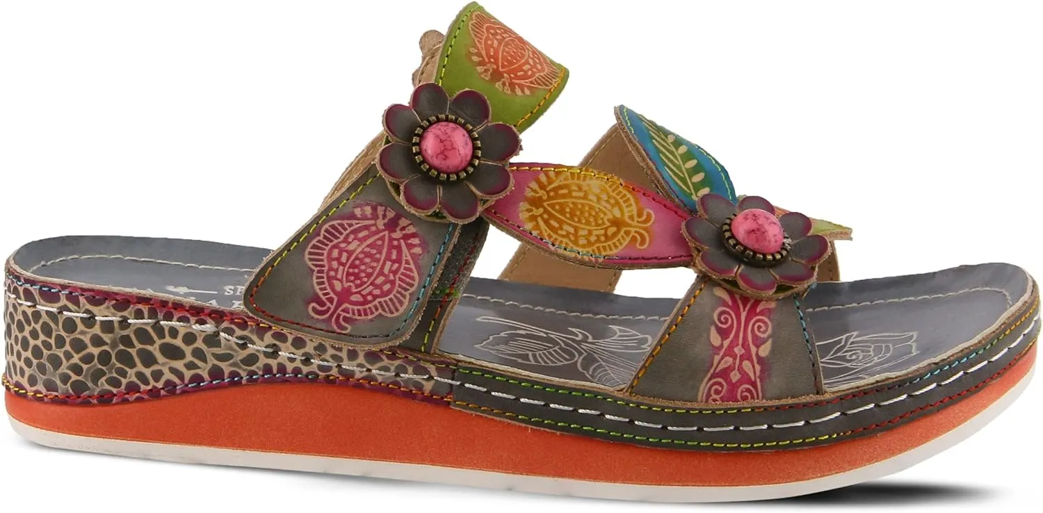 L'Artiste Women's Pillow Leather Slide Sandal