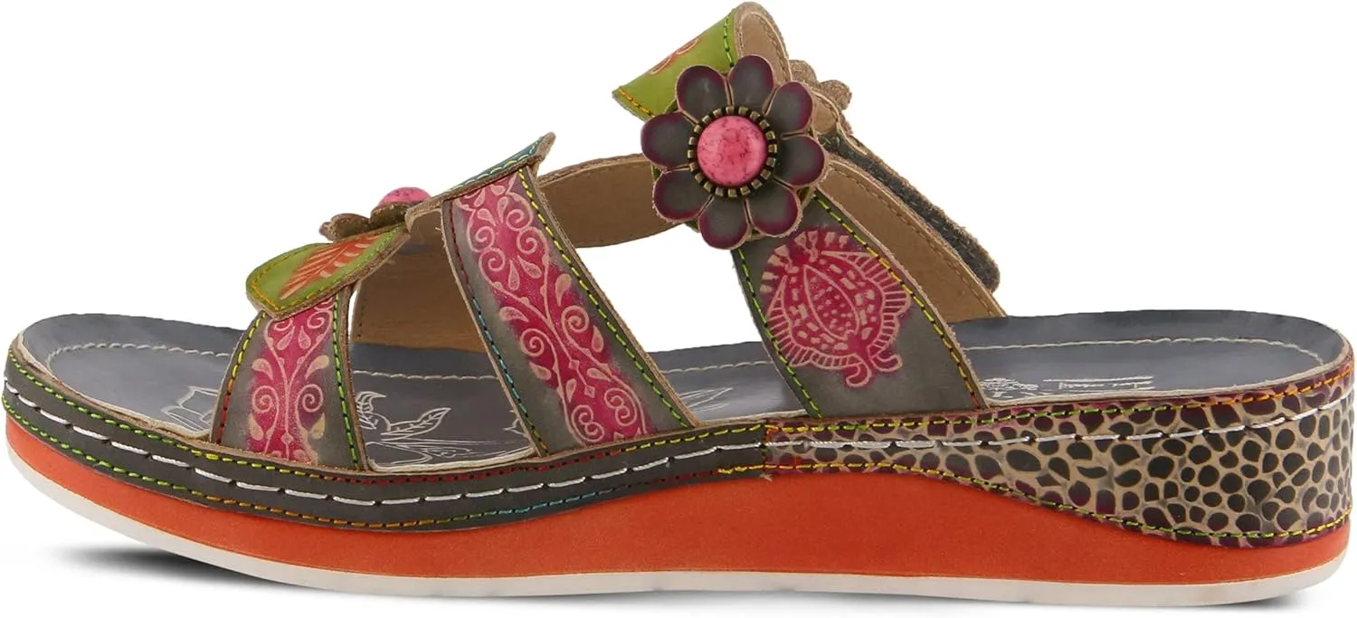 L'Artiste Women's Pillow Leather Slide Sandal