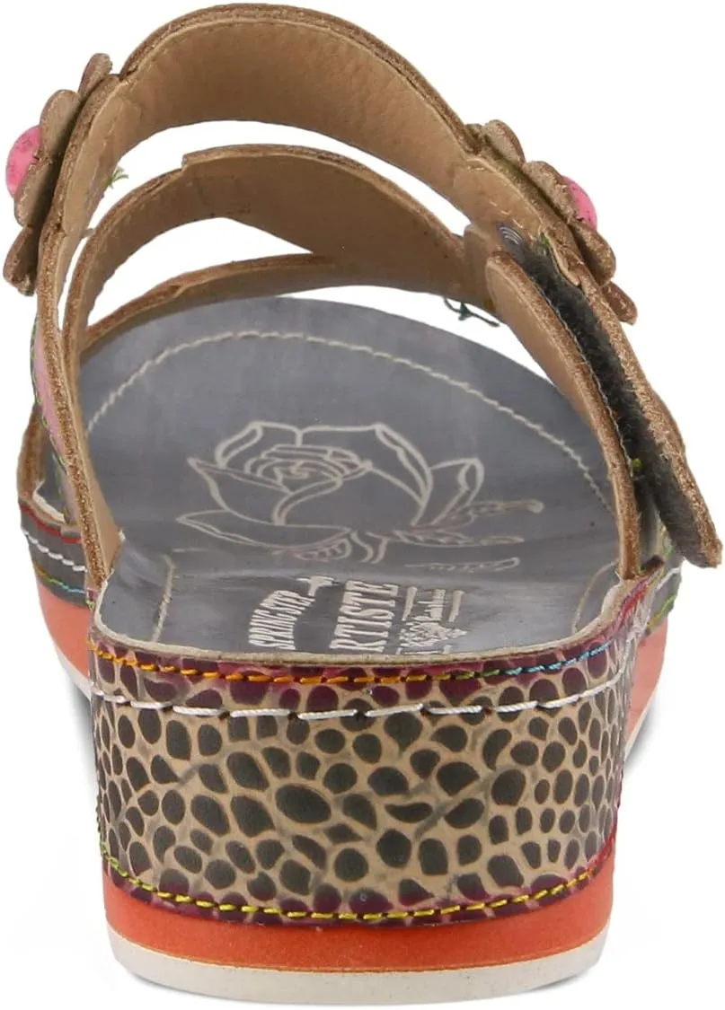 L'Artiste Women's Pillow Leather Slide Sandal