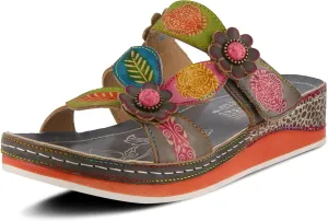L'Artiste Women's Pillow Leather Slide Sandal