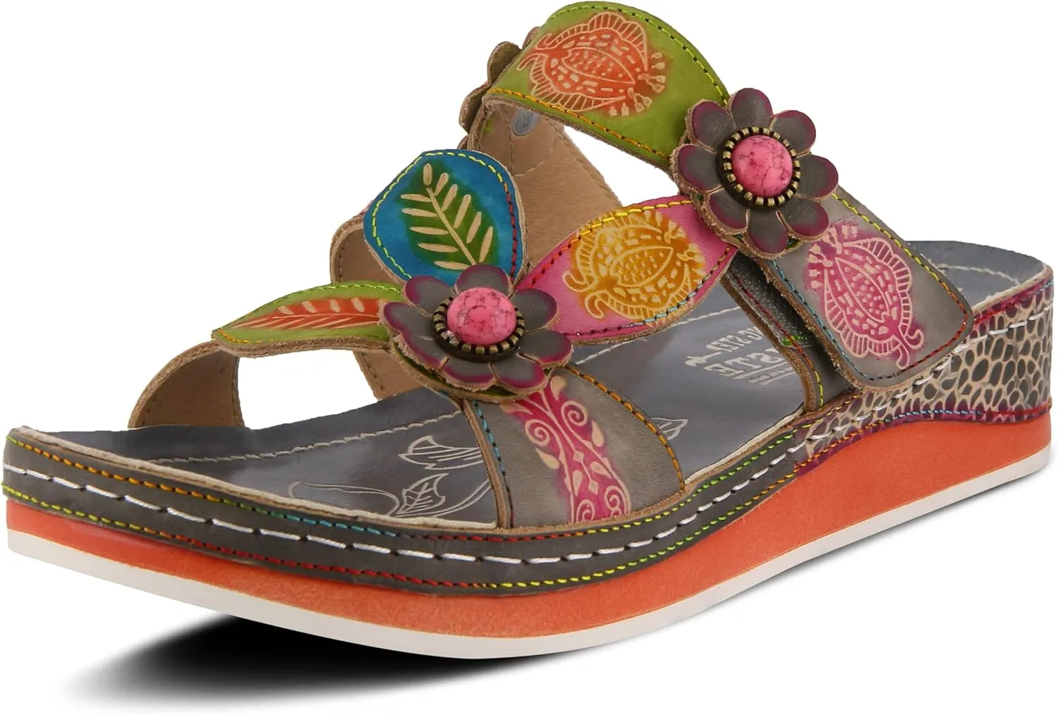 L'Artiste Women's Pillow Leather Slide Sandal