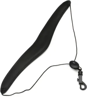 Levy's Leathers 2. 5" Wide Genuine Garment Leather Saxophone Strap and Easy Slide Corded Medallion with Plastic Snap Hook; Black (M27L-BLK)