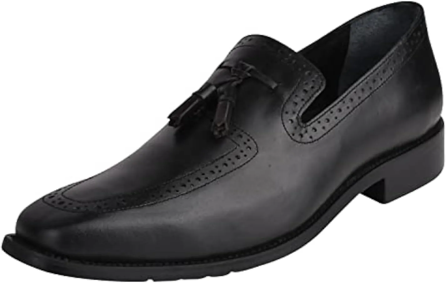 LIBERTYZENO Mens Genuine Leather Tassel Loafer Slip On Dress Shoes