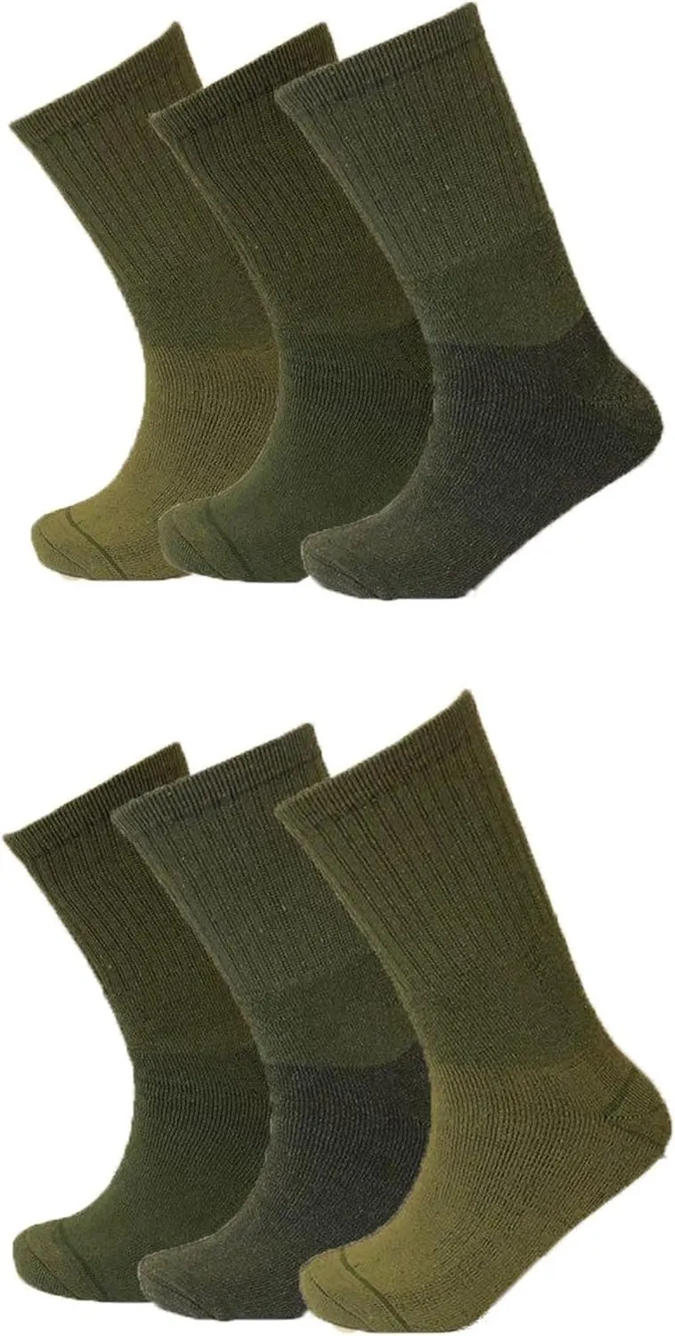 Little Princess Men 6 or 12 Pairs Army Military Patrol Combat Boot High Performance Hiking Padded Thermal Warm Socks