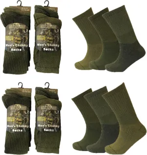 Little Princess Men 6 or 12 Pairs Army Military Patrol Combat Boot High Performance Hiking Padded Thermal Warm Socks