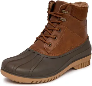 LONDON FOG Aspen Winter Boots for Men Waterproof Snow - Insulated Duck Mens Snow Boots or Rain Boots, Black Tan or Brown, Size 7 to 15 Medium and Extra Wide Widths