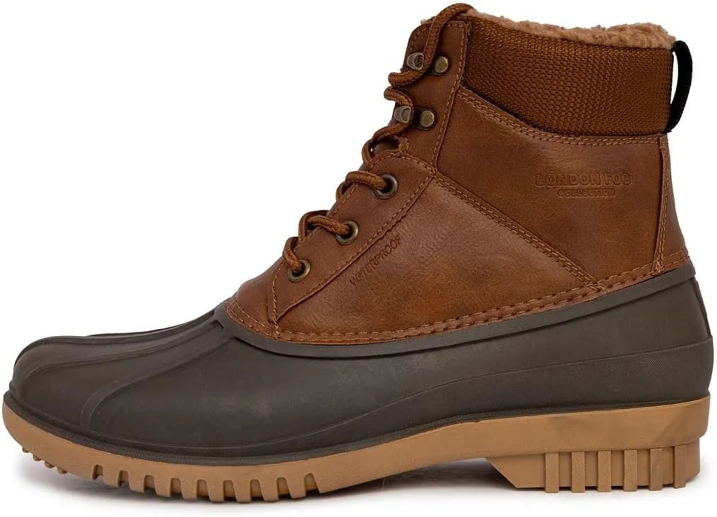 LONDON FOG Aspen Winter Boots for Men Waterproof Snow - Insulated Duck Mens Snow Boots or Rain Boots, Black Tan or Brown, Size 7 to 15 Medium and Extra Wide Widths