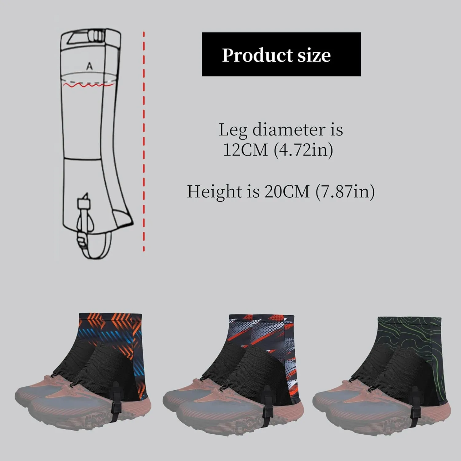 Low Gaiters,Ankle Gaiters,Snow Boot Guard Gators,Shoe Gaiters,Gators for Hiking Boots,Leg Gaiters,Waterproof Hiking Gaiters for Hunting,Running,Snow,Mountain Climbing