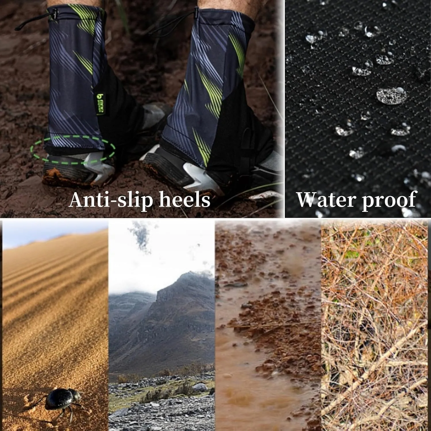 Low Gaiters,Ankle Gaiters,Snow Boot Guard Gators,Shoe Gaiters,Gators for Hiking Boots,Leg Gaiters,Waterproof Hiking Gaiters for Hunting,Running,Snow,Mountain Climbing