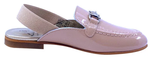 Luccini Girl's JENNIFER Cuerolite Natural Loafer with Elastic Strap - Make Up