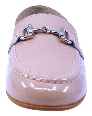 Luccini Girl's JENNIFER Cuerolite Natural Loafer with Elastic Strap - Make Up