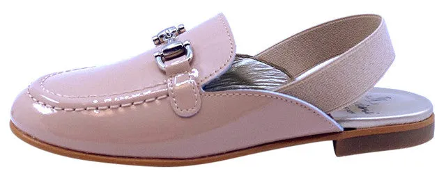 Luccini Girl's JENNIFER Cuerolite Natural Loafer with Elastic Strap - Make Up
