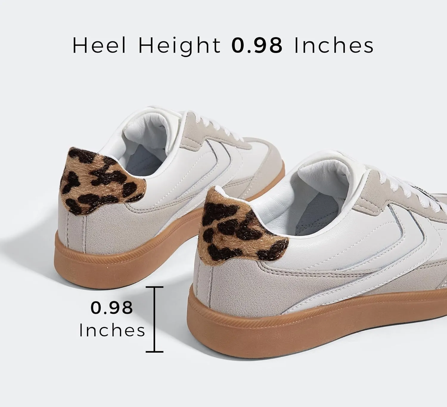 LUCKY STEP Women Retro Sneakers Fashion Classic Gum Sole Tennis Skate Shoes Casual Trendy Walking Trainer Anti Slip Flat Low-Top Footwear