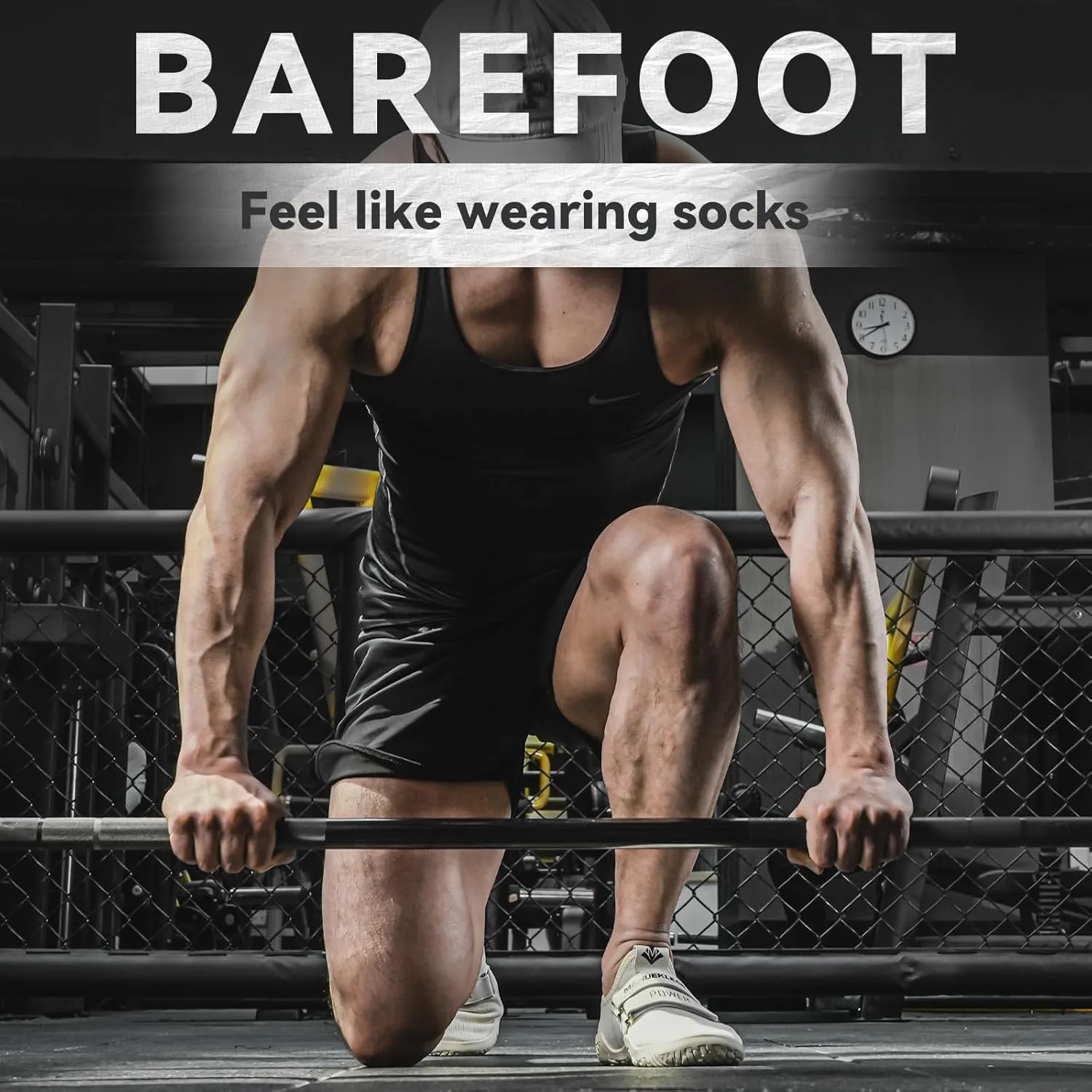 MANUEKLEAR Deadlift Shoes - Weight Lifting Shoes for Men Women - Weightlifting Squat Shoes Fitness Cross-Trainer Barefoot Gym Training Sneakers
