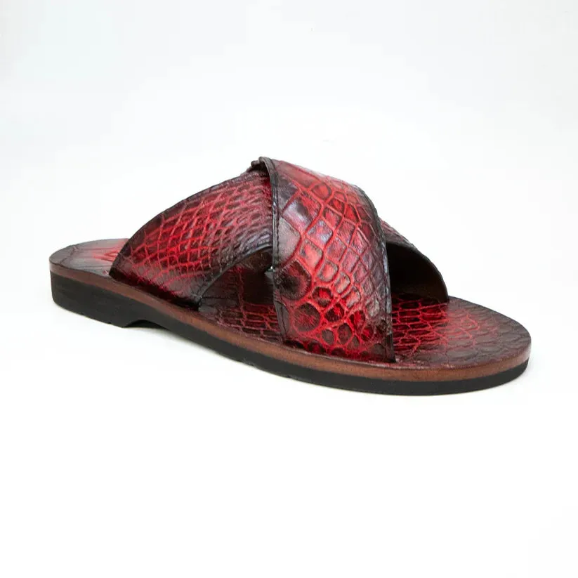 Marco Di Milano Elios in Black Cherry Alligator Sandals