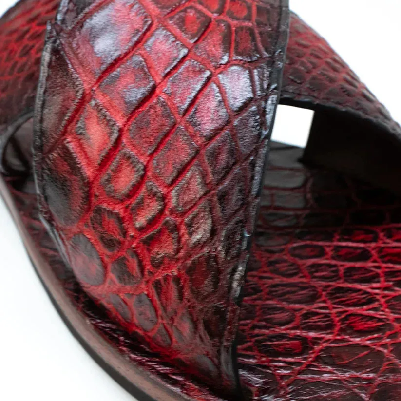 Marco Di Milano Elios in Black Cherry Alligator Sandals