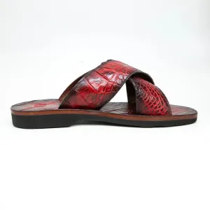 Marco Di Milano Elios in Black Cherry Alligator Sandals