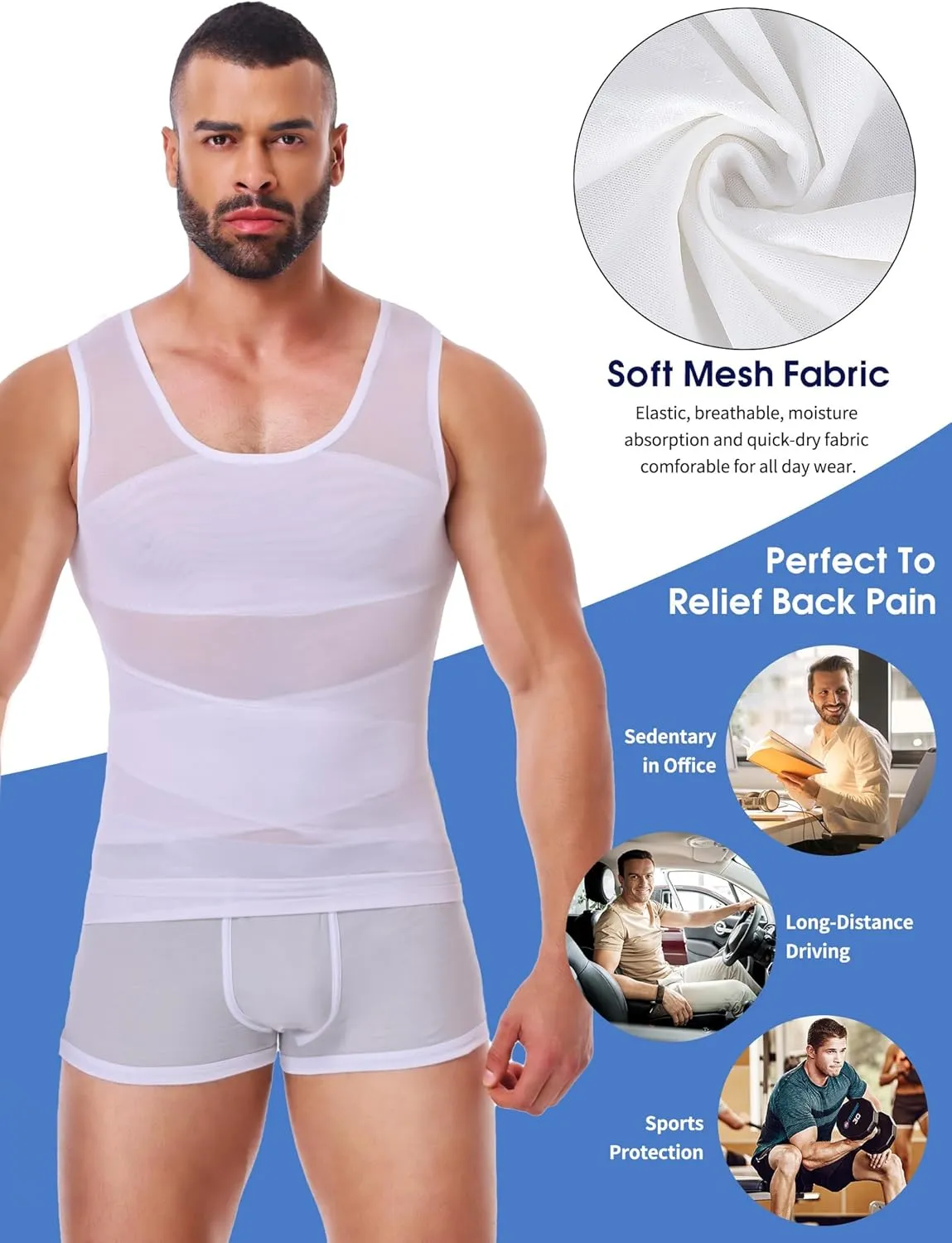 Men Body Shaper Slimming Vest Tummy Control Undershirt Gynomastica Compression Shirt Waist Trainer Tank Top
