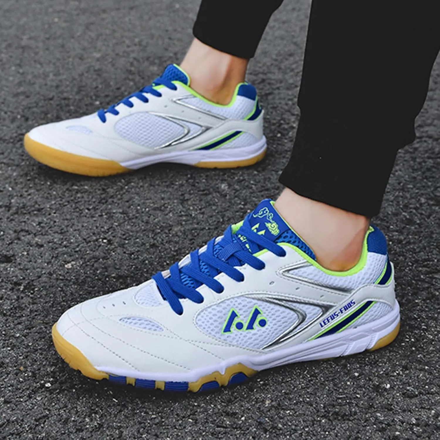 Men Tennis Shoes Lightweight Pickleball Court Trainer Indoor Outdoor Badminton Sneakers for Basketball Squash Volleyball
