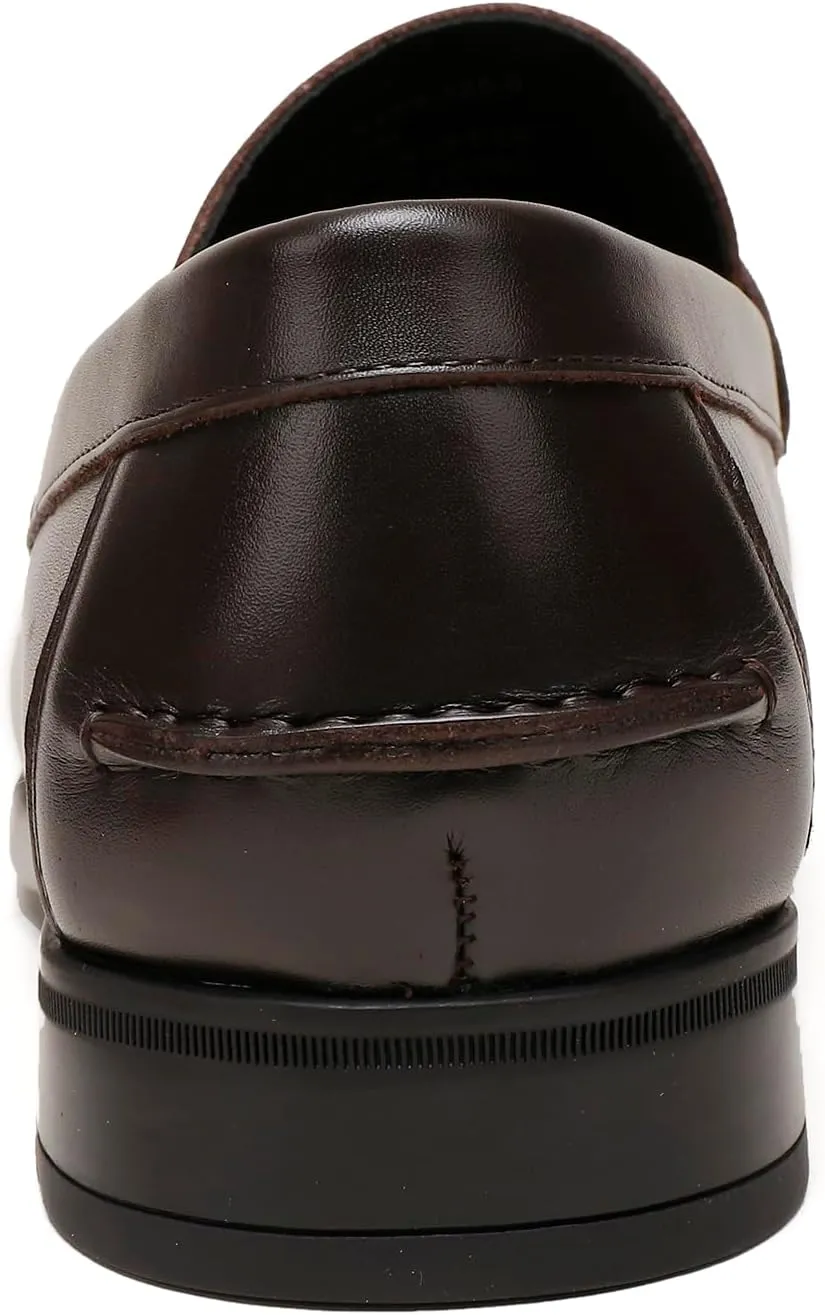 Men's Casual Dress Shoes, Premium Leather Formal Buckle Dress Loafers