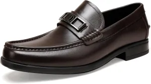 Men's Casual Dress Shoes, Premium Leather Formal Buckle Dress Loafers