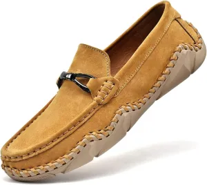 Men’s Casual Leather Fashion Slip On Loafers Shoes Moccasins Driving Shoes Hand-Made Dress Shoes Soft