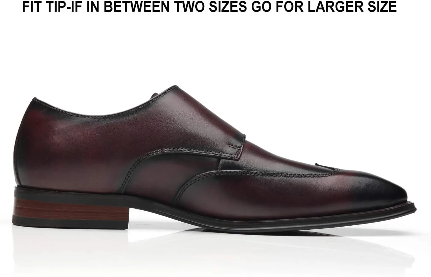 Mens Double Monk Strap Slip on Loafer Cap Toe Leather Oxford Formal Business Casual Comfortable Dress Shoes for Men