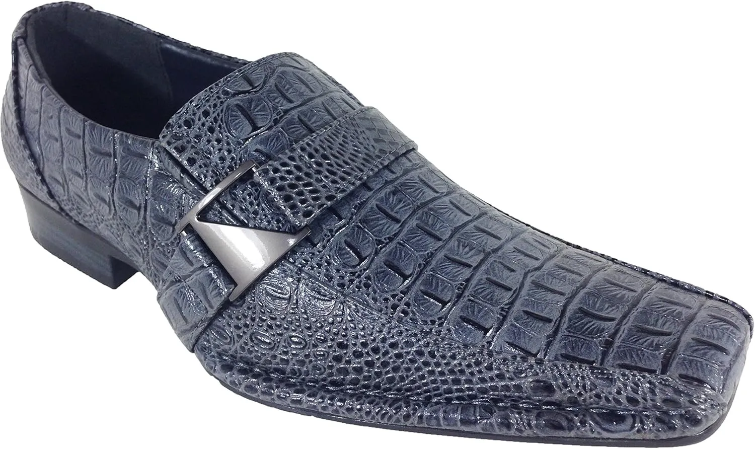 Men's Dress Loafers Elastic Slip on with Buckle Fashion Shoes Runs Half Size Big(Toni)