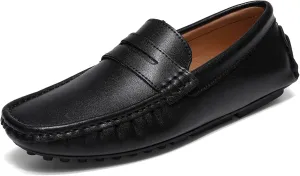 Men's Flat Penny Loafer Leather Slip on Dress Driving Moccasins Casual Shoes