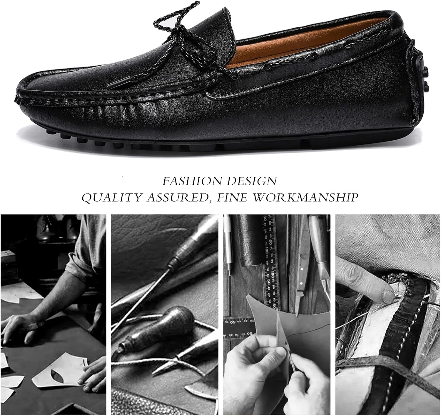 Men's Flat Penny Loafer Leather Slip on Dress Driving Moccasins Casual Shoes