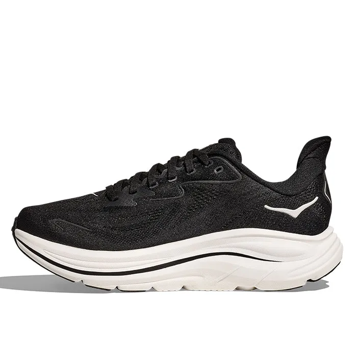 Mens Hoka Clifton 10 Wide in Black/White