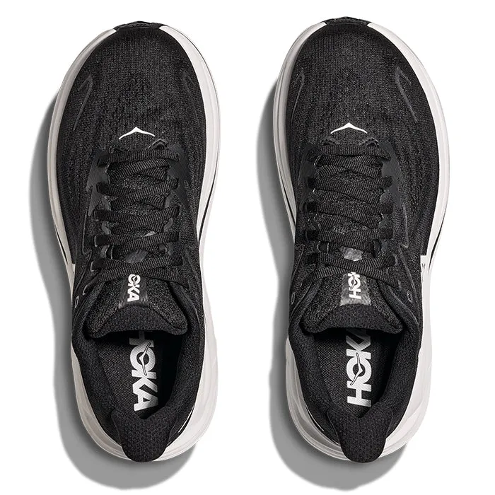 Mens Hoka Clifton 10 Wide in Black/White