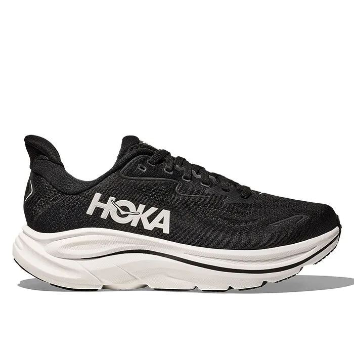 Mens Hoka Clifton 10 Wide in Black/White