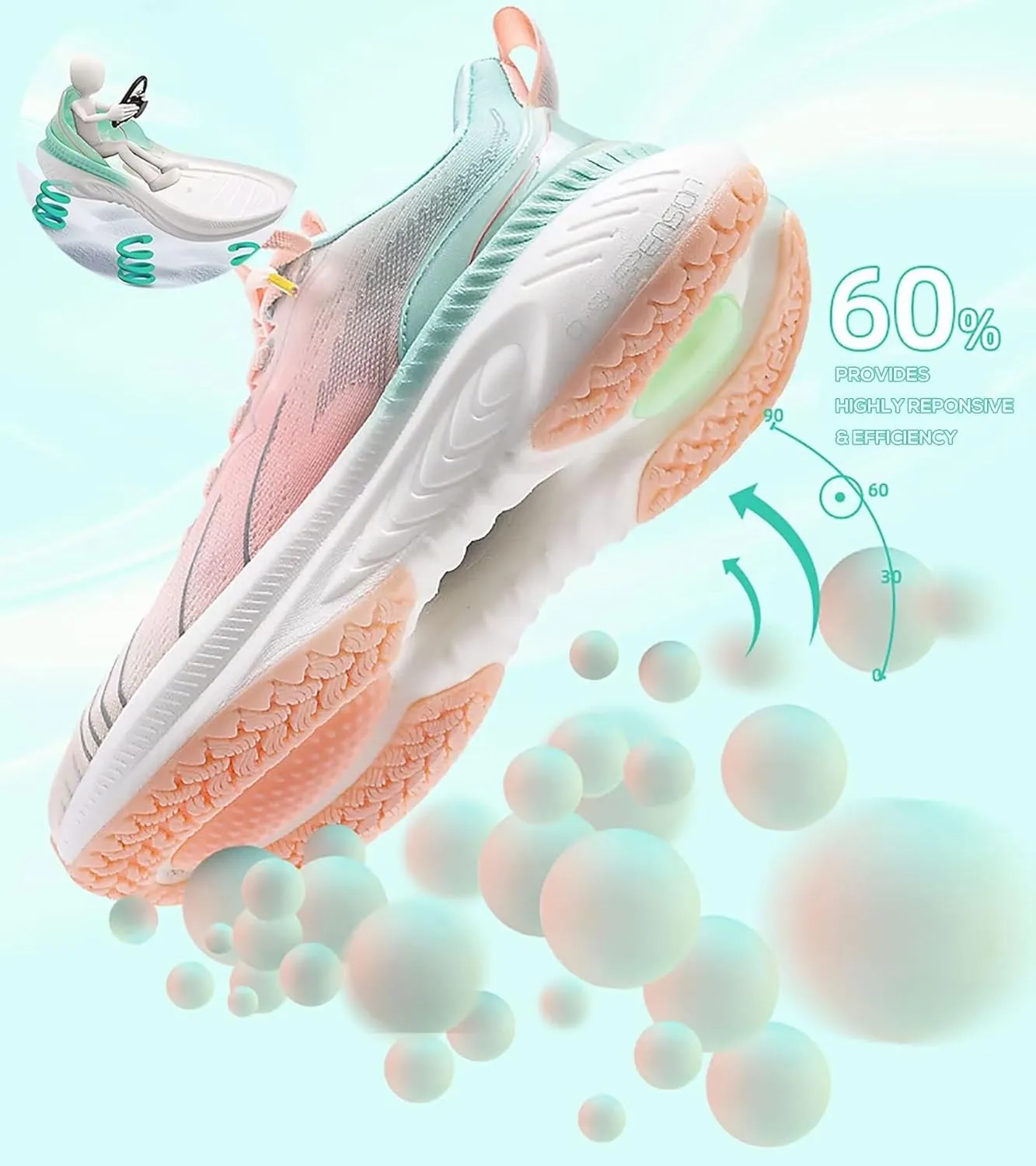Men's Max Cushioned Walking Shoes with Air Cushion - Plantar Fasciitis Pain Relief